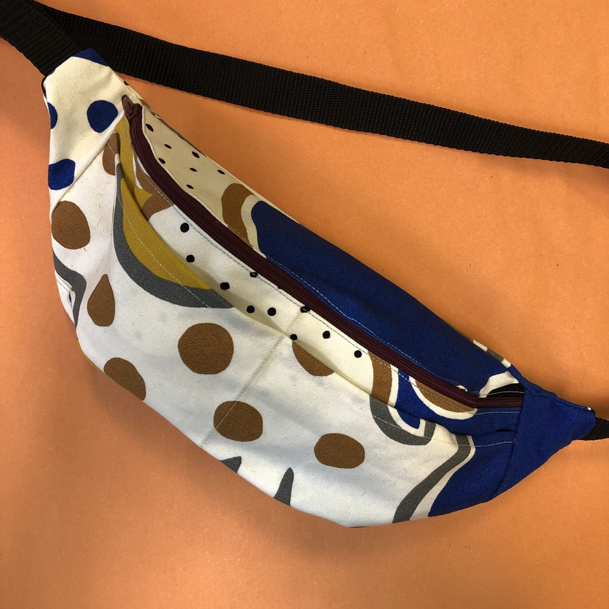 Blue & Brown Pattern Bum Bag Remode