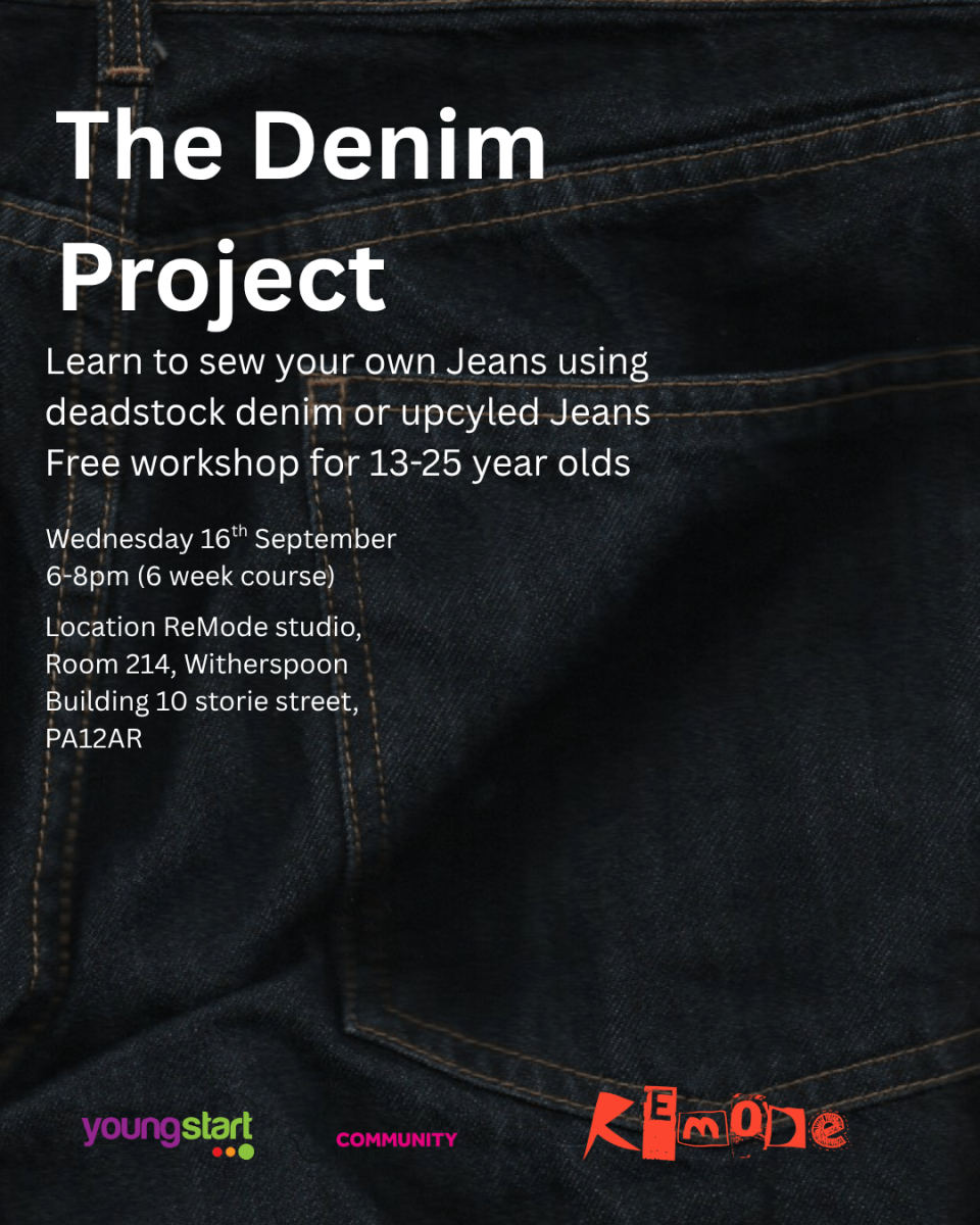 Denim Project- trouser making 16th September 6-8pm (6 week course)